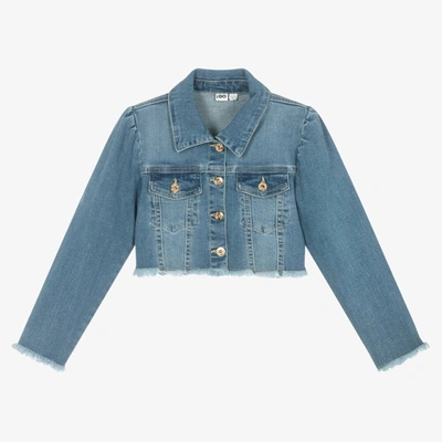 Shop Ido Junior Girls Blue Cotton Denim Jacket