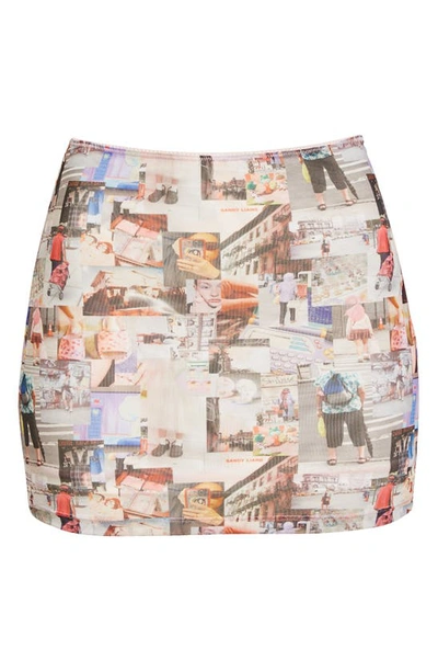 Sandy Liang Jed Mood Board Print Micro Miniskirt In Moodboard