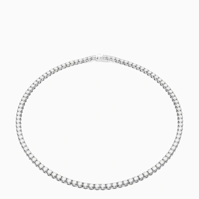 Shop Swarovski | White Matrix Tennis Necklace In Metal