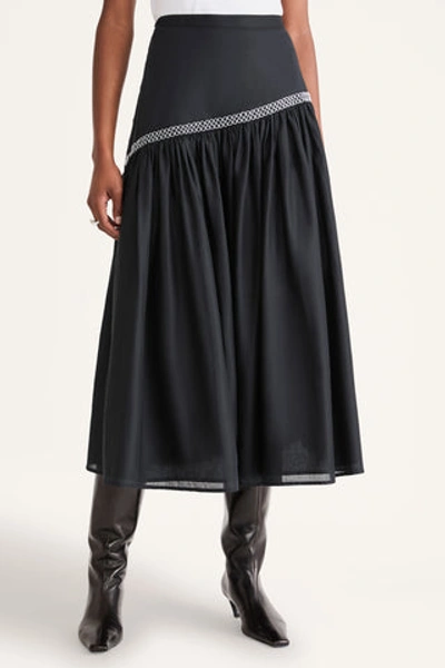 Shop Merlette Elinga Skirt In Black Ether Stitching