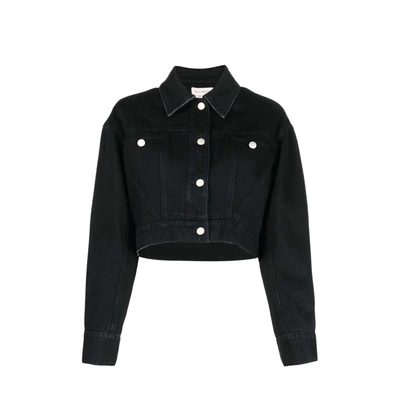 Shop Alexander Mcqueen Denim Jacket In Black