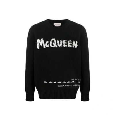 Shop Alexander Mcqueen Logo Sweater In Black