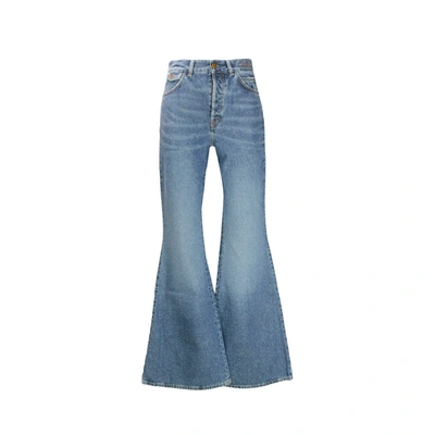 Chloé High-rise Heart-pocket Wide-leg Denim Jeans In Blue