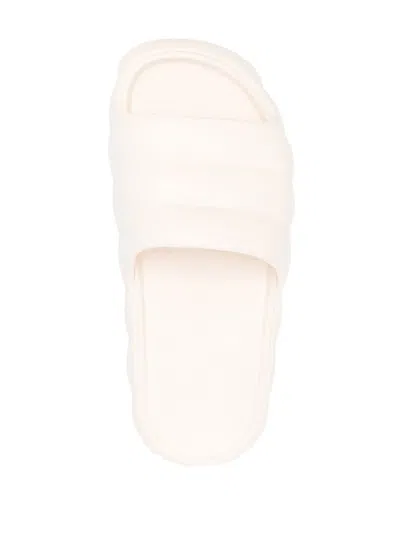 Moncler Modern White Sandals With Cushioned Strap In Nude
