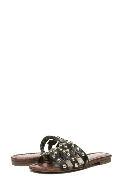 Shop Sam Edelman Bay Cutout Slide Sandal In Black