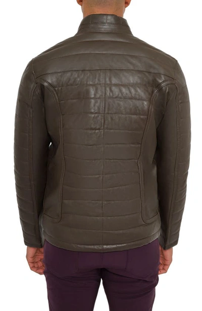 Shop Pino By Pinoporte Quilted Leather Jacket In Midnight Forest