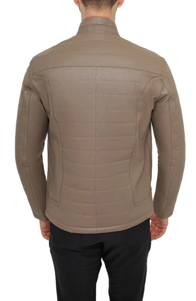 Pino By Pinoporte Quilted Leather Jacket In Taupe