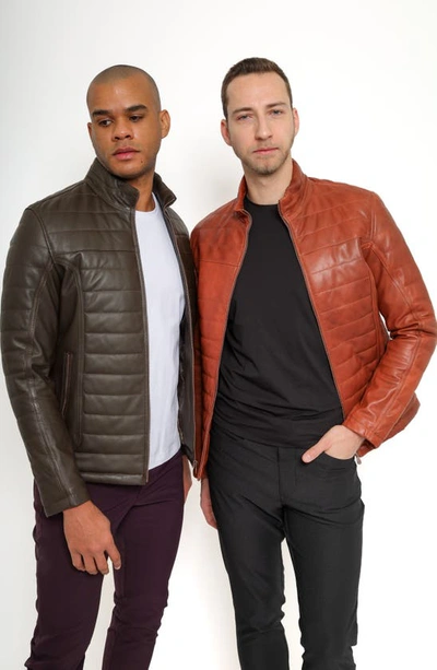 Pino By Pinoporte Quilted Leather Jacket In Midnight Forest