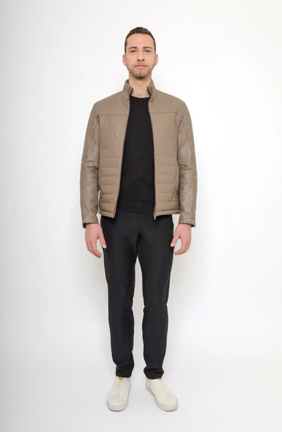 Pino By Pinoporte Quilted Leather Jacket In Taupe
