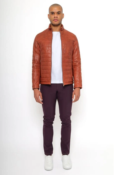 Pino By Pinoporte Quilted Leather Jacket In Tobacco