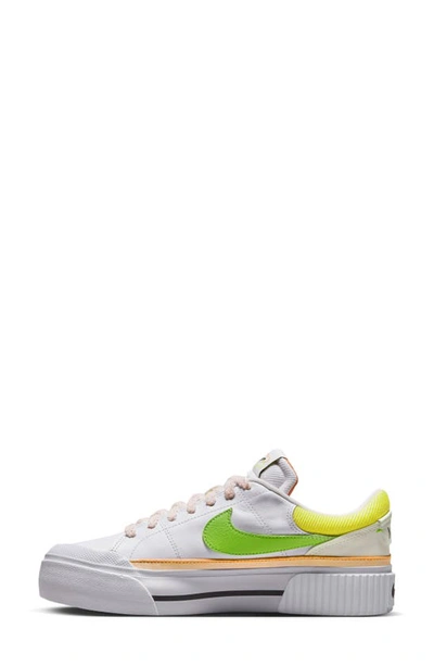 Shop Nike Court Legacy Lift Sneaker In White/ Action Green-pearl Pink