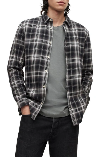 Shop Allsaints Vilotta Plaid Button-up Shirt In Black