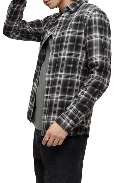 Shop Allsaints Vilotta Plaid Button-up Shirt In Black