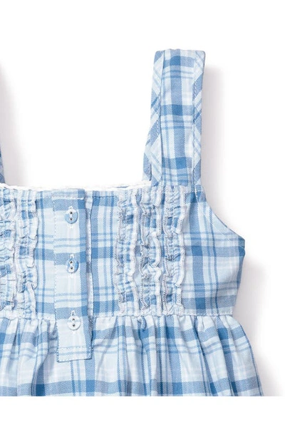 Shop Petite Plume Kids' Seafarer Plaid Flannel Nightgown In Blue