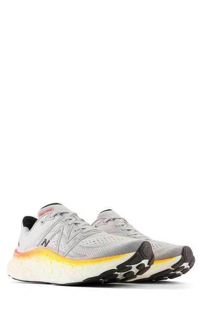 Shop New Balance Fresh Foam X More V4 Running Shoe In Aluminum/ Neon Dragonfly