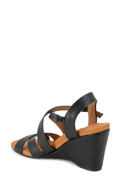 Shop Gentle Souls By Kenneth Cole Isla Strappy Wedge Sandal In Black Leather