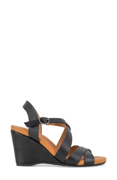 Shop Gentle Souls By Kenneth Cole Isla Strappy Wedge Sandal In Black Leather