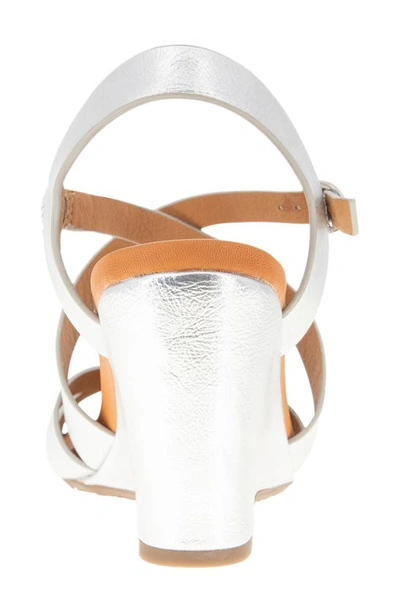 Shop Gentle Souls By Kenneth Cole Isla Strappy Wedge Sandal In Silver Leather
