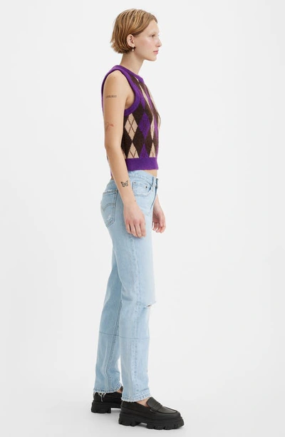 Shop Levi's Middy Ripped Mid Rise Straight Leg Jeans In Dont Tell Mom