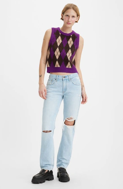 Shop Levi's Middy Ripped Mid Rise Straight Leg Jeans In Dont Tell Mom
