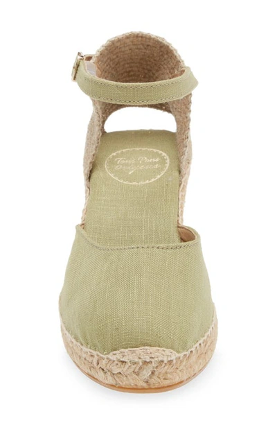 Shop Toni Pons 'caldes' Linen Wedge Sandal In Oliva/ Olive