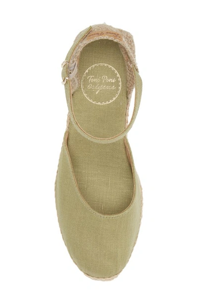 Shop Toni Pons 'caldes' Linen Wedge Sandal In Oliva/ Olive