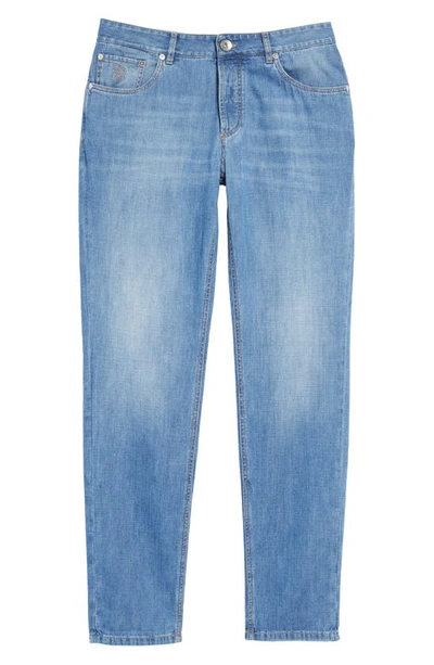 Shop Brunello Cucinelli Traditional Fit Jeans In C1470 Light Wash Den