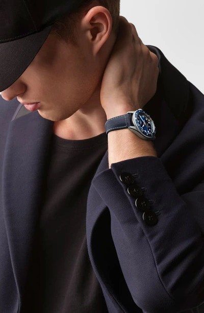 Shop Longines Spirit Leather Strap Watch, 42mm In Blue
