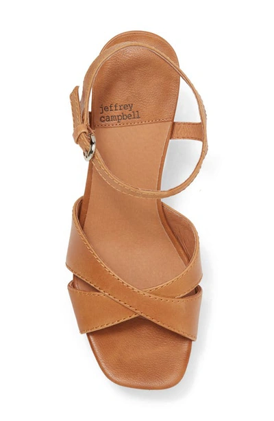 Shop Jeffrey Campbell Seraphina Ankle Strap Platform Sandal In Tan