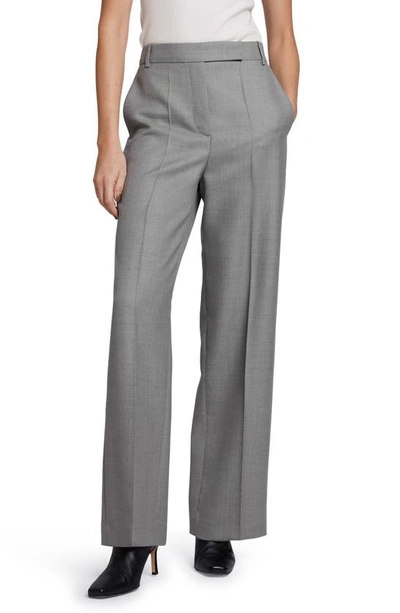 Shop & Other Stories Tailored Wide Leg Wool Trousers In Grey Shade