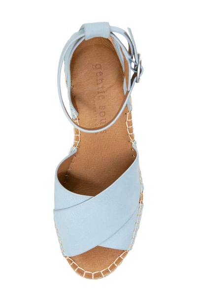 Shop Gentle Souls Signature Charli X Wedge Sandal In Pale Blue Nubuck