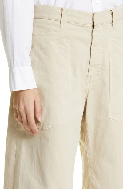 Nili Lotan Shon Cotton And Linen-blend Twill Tapered Pants In Sandstone