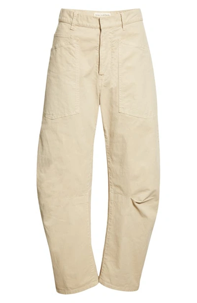 Nili Lotan Shon Cotton And Linen-blend Twill Tapered Pants In Sandstone