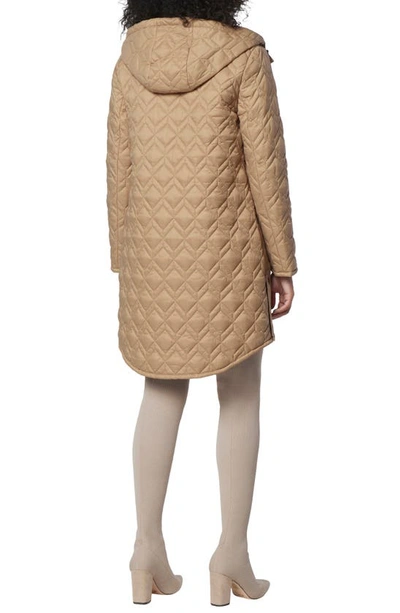 Shop Andrew Marc Rialto Double Diamond Quilted Parka In Khaki
