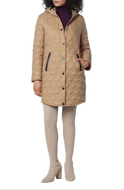 Shop Andrew Marc Rialto Double Diamond Quilted Parka In Khaki