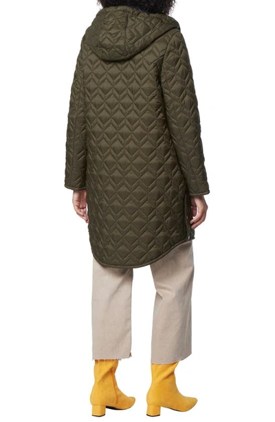 Shop Andrew Marc Rialto Double Diamond Quilted Parka In Forest