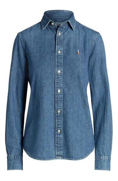 Shop Polo Ralph Lauren Denim Button-up Shirt In Merced Wash