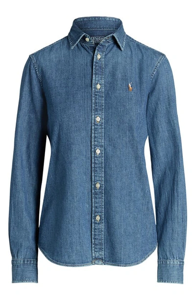 Polo Ralph Lauren Long Sleeve Button Front Shirt In Merced Wash