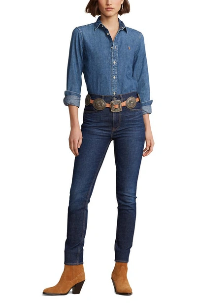 Polo Ralph Lauren Long Sleeve Button Front Shirt In Merced Wash