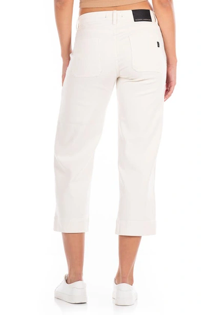 Shop Modern American Farrah Crop Wide Leg Pants In Ecru