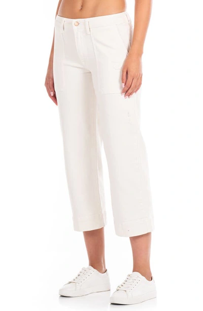 Shop Modern American Farrah Crop Wide Leg Pants In Ecru