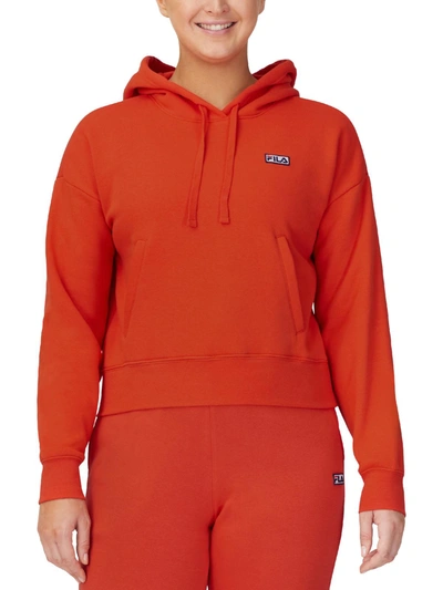 Shop Fila Marina Womens Fitness Activewear Hoodie In Orange