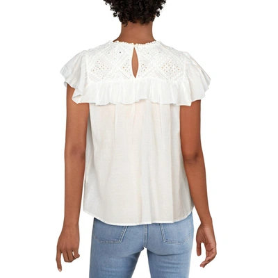 Shop Lini Cecilia Womens Ruffled Eyelet Top In White