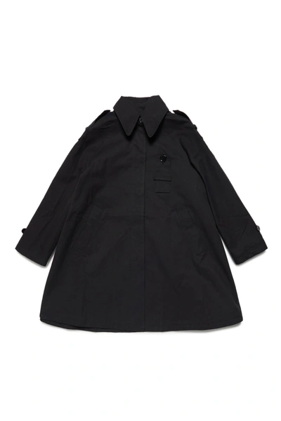 Shop Mm6 Maison Margiela Black Car Coat In Twill
