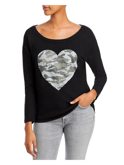 Shop Chaser Womens Fleece Graphic Pullover Top In Black