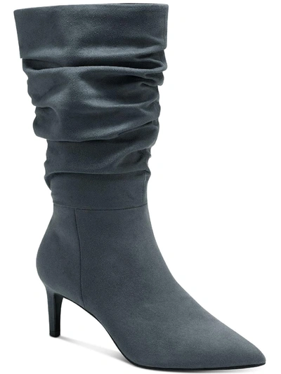 Shop Alfani Lissa Womens Fax Suede Slouchy Booties In Grey