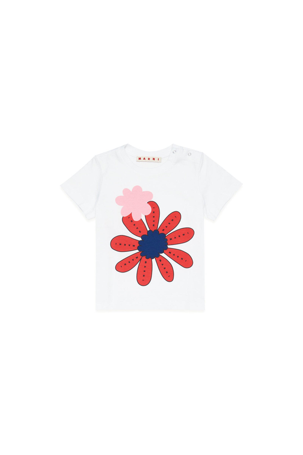 Marni floral-print cotton shirt - White