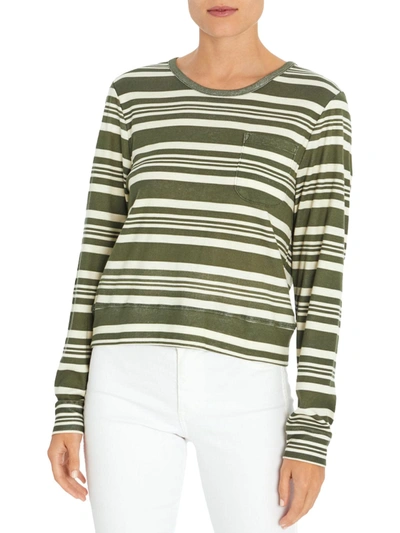 Shop Three Dots Womens Crew Neck Long Sleeves Top In Green