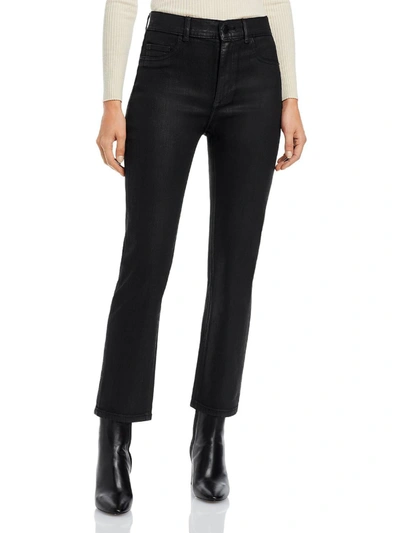 Dl1961 Patti Womens Denim High Rise Straight Leg Jeans In Black
