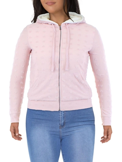 Shop B Collection By Bobeau Womens Jacquard Hooded Soft Shell Jacket In Pink